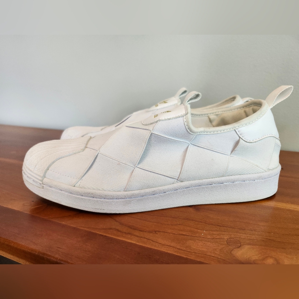 New adidas White Slip-On Sneakers